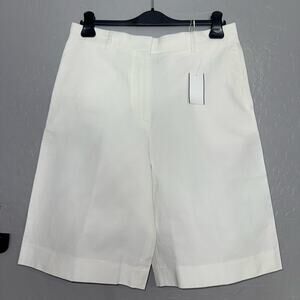 Toteme front-crease tailored shorts, Open White, 38